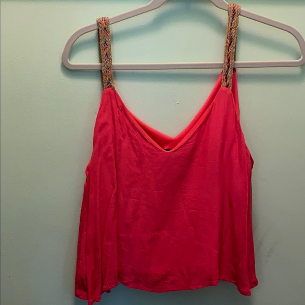 Pink chiffon crop top